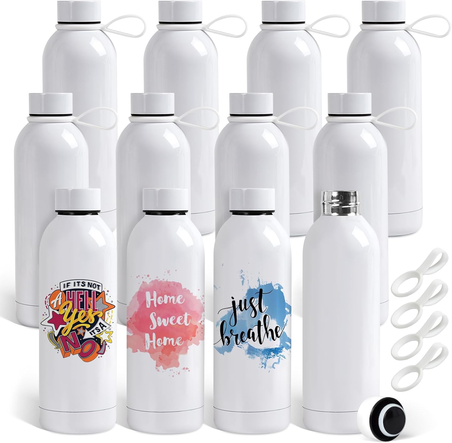 PlanetFlame 17 oz sublimation tumblers with silicone ring, 12-pack